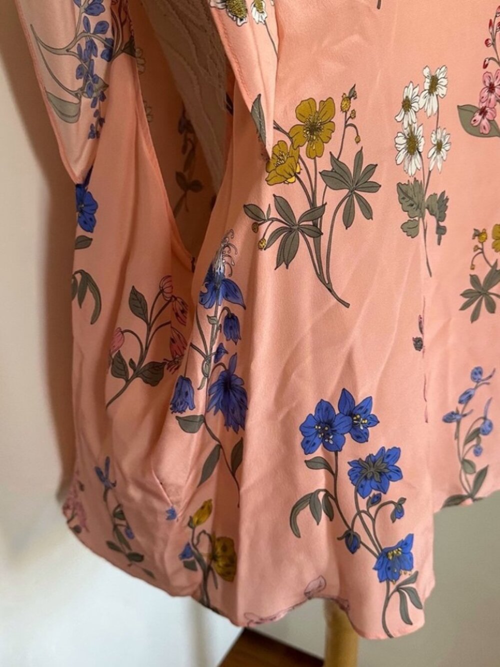 J Crew Silk Flutter Sleeve Floral Top in Botanical Print Melon Plus sz 3X - Picture 9 of 14